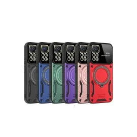 Newface Xiaomi Redmi Note 11 Pro Kılıf Joy Lens Standlı Kapak - Mor