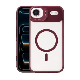 Joko Apple Iphone 17 Air Remim Lensli Magsafe Standlı Kapak - Bordo