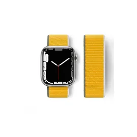 Newface Apple Watch 42Mm Hasırlı Cırtcırtlı Kordon - Sarı