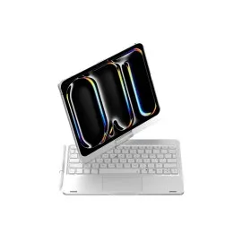 Newface Ipad Pro 11 (2024) F11 Ats Kılıf Magic Dönen Klavyeli Tablet Kılıf - Gümüş