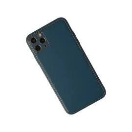 Newface Iphone 11 Pro Kılıf Coco Deri Silikon Kapak - Mavi