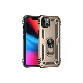 Newface Iphone 14 Kılıf Sofya Yüzüklü Silikon Kapak - Gold
