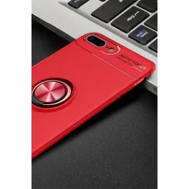 Newface Iphone 7 Plus Kılıf Range Yüzüklü Silikon - Kırmızı