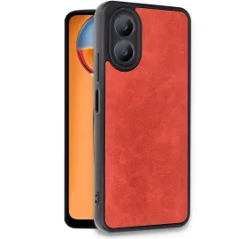 Newface Oppo A38 Kılıf Aras Deri Kapak - Kırmızı