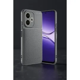 Newface Oppo A5 Pro 4G Kılıf Auto Focus Karbon Kapak - Gri