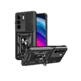 Newface Realme C75 4G Kılıf Pars Lens Yüzüklü Silikon - Siyah