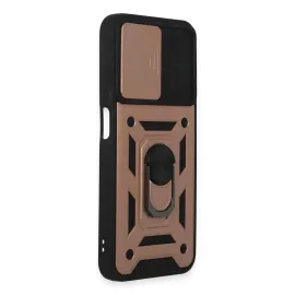 Newface Samsung Galaxy A14 4G Kılıf Pars Lens Yüzüklü Silikon - Rose Gold