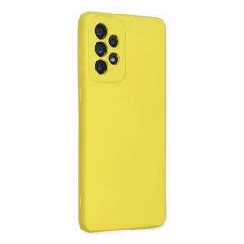 Newface Samsung Galaxy A23 4G Kılıf Nano Içi Kadife Silikon - Sarı