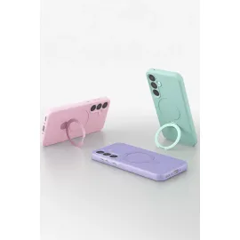 Newface Samsung Galaxy A35 5G Regal Magsafe Standlı Kapak - Açık Pembe