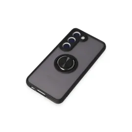 Newface Samsung Galaxy S23 Kılıf Montreal Yüzüklü Silikon Kapak - Siyah