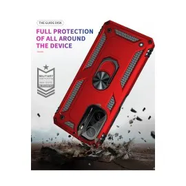 Newface Xiaomi Poco F3 Kılıf Sofya Yüzüklü Silikon Kapak - Kırmızı