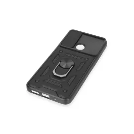 Newface Xiaomi Redmi 12C Kılıf Pars Lens Yüzüklü Silikon - Siyah