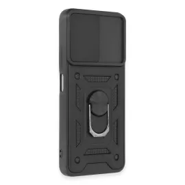 Newface Xiaomi Redmi Note 12 5G Kılıf Pars Lens Yüzüklü Silikon - Siyah