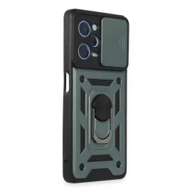 Newface Xiaomi Redmi Note 12 Pro 5G Kılıf Pars Lens Yüzüklü Silikon - Yeşil