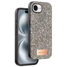 Onegif Apple Iphone 16E Bright Simli Kapak - Çöl Titanyum