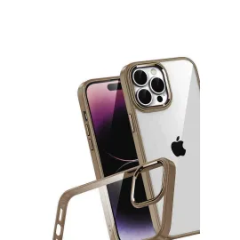 Newface Apple Iphone 15 Pro Max Razer Lensli Silikon - Çöl Titanyum