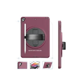 Newface iPad 10.2 (7.nesil) Kılıf Hand Strap Tablet Kılıfı - Mürdüm