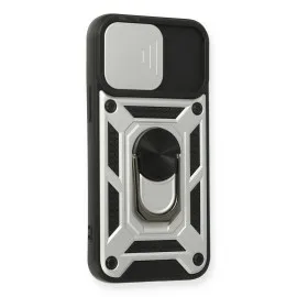 Newface Iphone 12 Mini Kılıf Pars Lens Yüzüklü Silikon - Gümüş