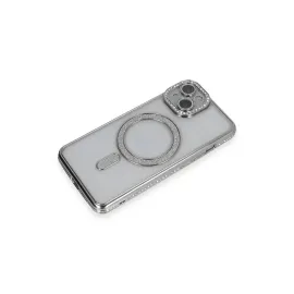 Newface Iphone 13 Kılıf Joke Simli Magneticsafe Kılıf - Gümüş