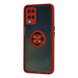 Newface Oppo A54 4G Kılıf Montreal Yüzüklü Silikon Kapak - Kırmızı