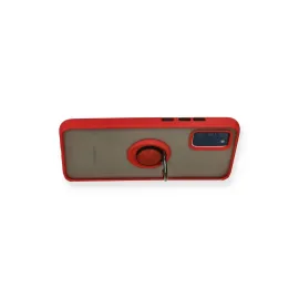 Newface Samsung Galaxy A02S Kılıf Montreal Yüzüklü Silikon Kapak - Kırmızı