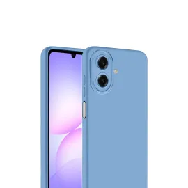 Newface Samsung Galaxy A07 Nano Içi Kadife Silikon - Mavi