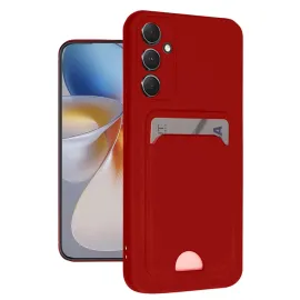 Newface Samsung Galaxy A16 5G Kılıf Kelvin Kartvizitli Silikon - Kırmızı