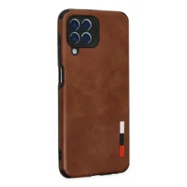 Newface Samsung Galaxy M33 Kılıf Loop Deri Silikon - Kahverengi
