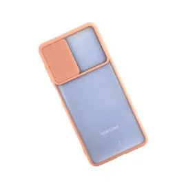 Newface Samsung Galaxy M52 5G Kılıf Palm Buzlu Kamera Sürgülü Silikon - Pembe