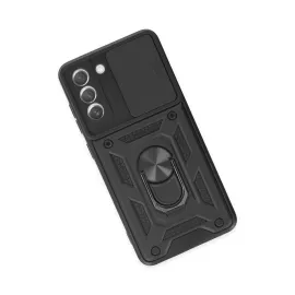 Newface Samsung Galaxy S21 Fe Kılıf Pars Lens Yüzüklü Silikon - Siyah