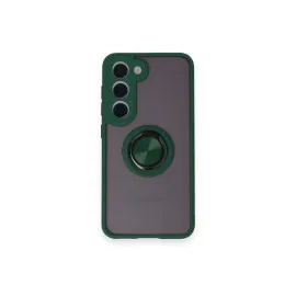 Newface Samsung Galaxy S24 Fe Kılıf Montreal Yüzüklü Silikon Kapak - Yeşil