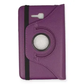 Newface Samsung Galaxy T110 / T113 Tab 3 Lite 7 Kılıf 360 Tablet Deri Kılıf - Mürdüm