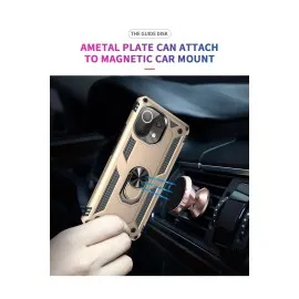 Newface Xiaomi Mi 11 Lite Kılıf Sofya Yüzüklü Silikon Kapak - Gold