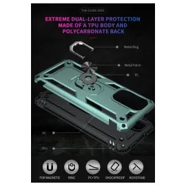 Newface Xiaomi Poco F3 Kılıf Sofya Yüzüklü Silikon Kapak - Yeşil