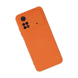 Newface Xiaomi Poco M4 Pro 4G Kılıf Nano Içi Kadife Silikon - Turuncu