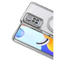 Newface Xiaomi Redmi Note 12 Pro 4G Joke Simli Magneticsafe Kılıf - Gümüş