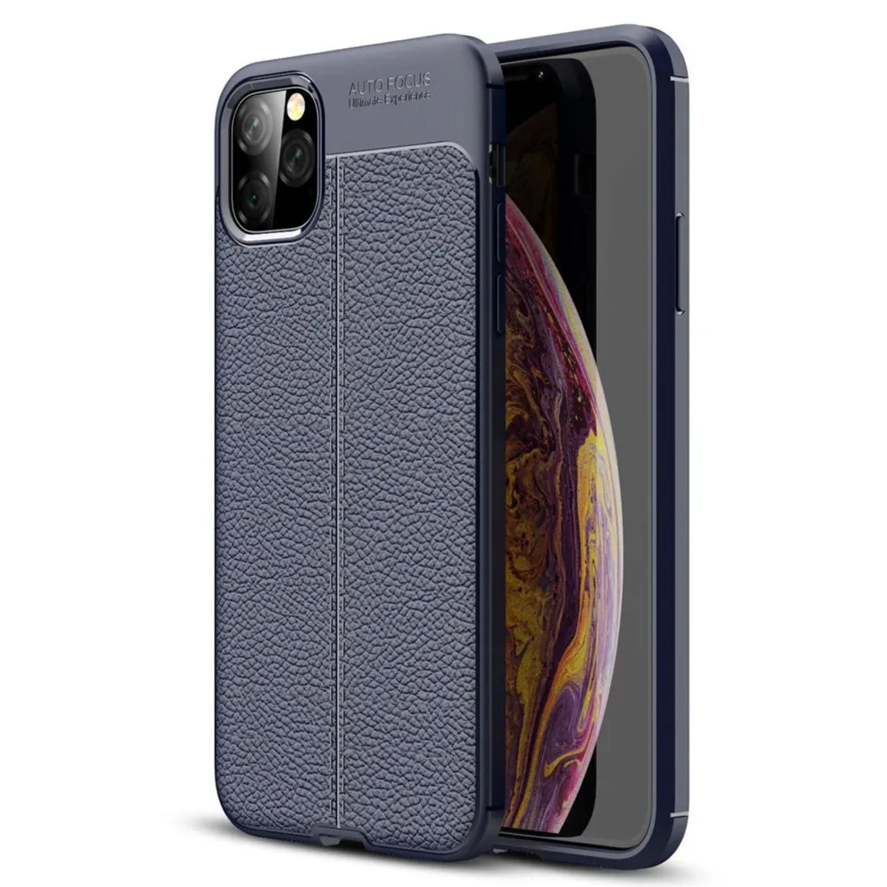 Newface Iphone 11 Pro Kılıf Focus Derili Silikon - Lacivert