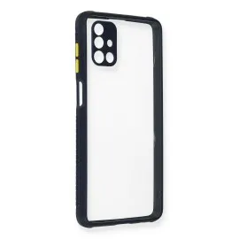Newface Samsung Galaxy M51 Kılıf Miami Şeffaf Silikon  - Lacivert