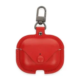 Newface Airpods Pro 2 (2.nesil) Çanta Deri Kılıf - Kırmızı
