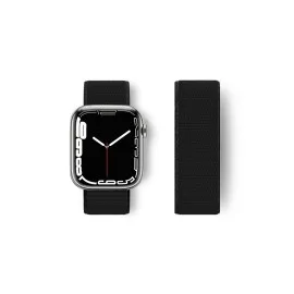 Newface Apple Watch 38Mm Hasırlı Cırtcırtlı Kordon - Siyah