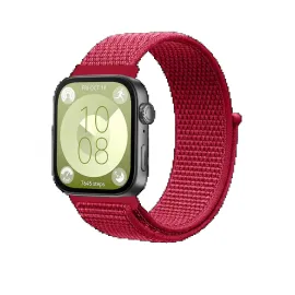 Newface Huawei Fit 4 Hasırlı Cırtcırtlı Kordon - Kırmızı