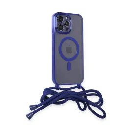 Newface Iphone 13 Pro Kılıf Divo Lazer Askılı Magsafe Kapak - Mavi