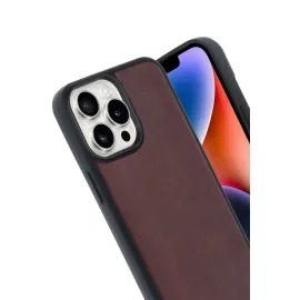 Newface Iphone 14 Pro Max Kılıf Aras Deri Kapak - Bordo
