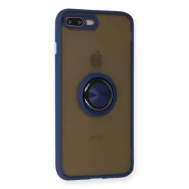 Newface Iphone 7 Plus Kılıf Montreal Yüzüklü Silikon Kapak - Lacivert