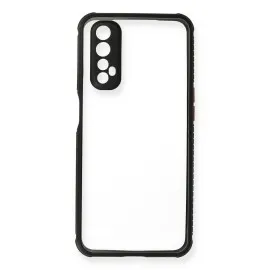 Newface Realme 7 Kılıf Miami Şeffaf Silikon - Siyah