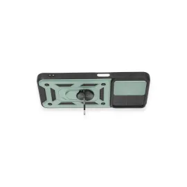 Newface Realme C35 Kılıf Pars Lens Yüzüklü Silikon - Yeşil