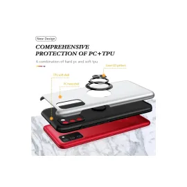 Newface Samsung Galaxy A02S Kılıf Elit Yüzüklü Kapak - Gümüş