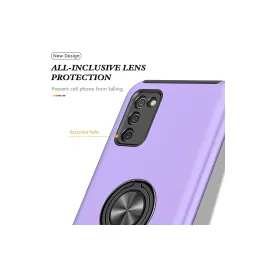 Newface Samsung Galaxy A02S Kılıf Elit Yüzüklü Kapak - Mor