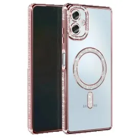 Newface Samsung Galaxy A07 4G Joke Simli Magneticsafe Kılıf - Pembe