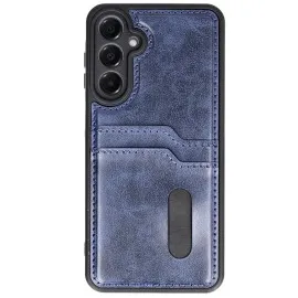 Newface Samsung Galaxy A25 5G Kılıf Sara Kartvizitli Deri Kılıf - Lacivert